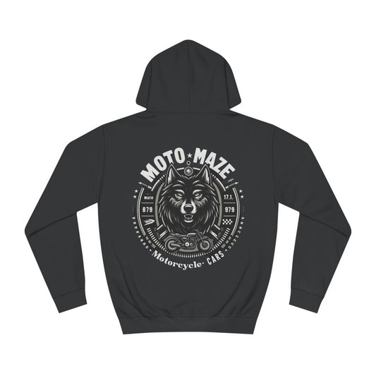 MotoMaze Fan Basic Design Wolf  - College Hoodie