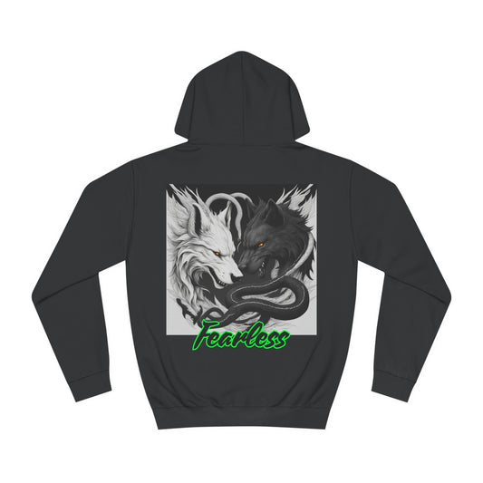 MotoMaze Fearless Drop Wölfe, Grün - College Hoodie