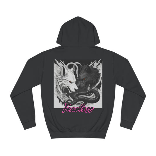 MotoMaze Fearless Drop Wölfe, Pink - College Hoodie